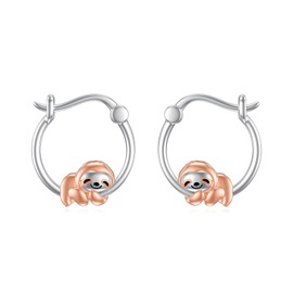 Seiyang Sloth Earrings 925 Sterling Silver Cute Sloth Hoop Earrings Jewelry Gifts for Women Animal Lovers