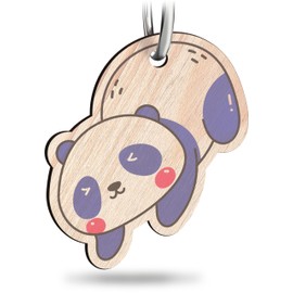 Panda Schlüsselanhänger handgemacht aus Holz, Glücksbringer, Süßer Panda-Bär Glücksbringer für Damen, Panda Geschenk, Bären Schlüsselanhänger für Beste Freundin, Pandabär, Cute Panda