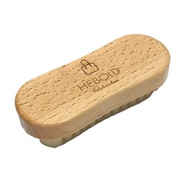 Hebold Schuhmacherei Suede Crepe Brush Lamellar Brush with Real Natural Crepe for Nubuck and Suede Leather Brush Made of Wood, natural