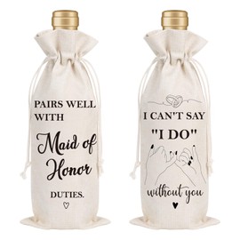 Wxiben Maid of Honor Gift Wine Bag Maid of Honor Proposal Wine Bag Bridesmaid Proposal Wedding Engagement Bridal Shower Bachelorette Party Favor Matron of Honor Gifts for Her Bridesmaid Him Friend