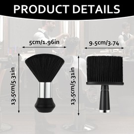Barber Brush Neck Duster Soft Neck Duster, Professional Barber Accessories for Removing Loose Hair Around Neckline and Ears After Haircut (Black, 2 Pcs)