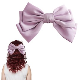 scicent Hair Clips for Girls Silky Plain Satin Hair Bows Large Bow Hair Clips Vintage Soft Bow Barrettes with Spring Elegant Hair Bowknot Solid Color Hair Accessories for Women - 28112