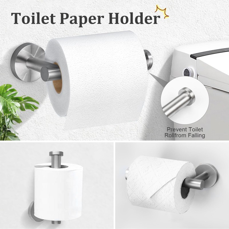 TURS Toilet Roll Holder Brushed Nickel Toilet Roll Holder Wall
