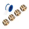 uxcell 4Pcs 1/8 BSP Brass Pipe Plug Fitting, Male Thread