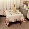 Cunluna European Pastoral Embroidered Square Tablecloth Coffee Table Cloth for