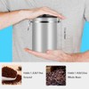Coffee Container Large Airtight Stainless Steel Black Kitchen Storage Canister(Silver
