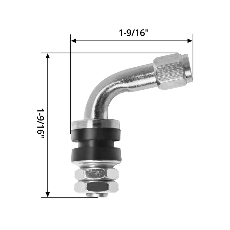 QWORK 4Pcs Tyre Valve Stem, 90 Degree Angled Bolt-in Valve