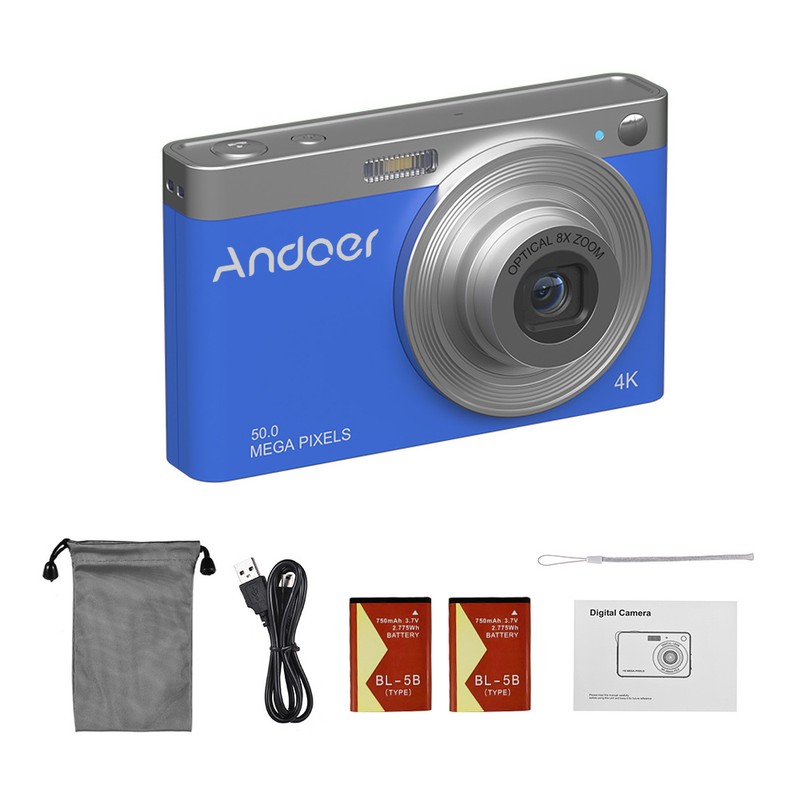 Portable 4K Digital Camera 50MP 2.88 Inch IPS Screen Auto
