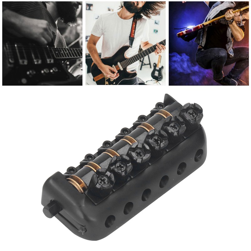 Headless Guitar Bridge Tailpiece 6 String Saddle with Worm Involved
