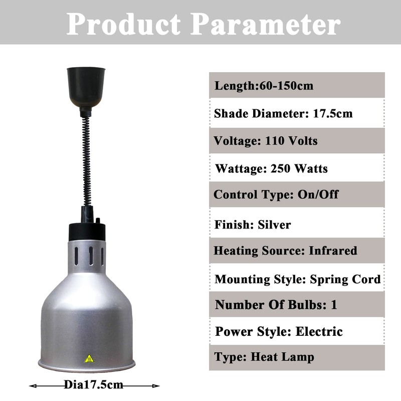 Hanging Food Heat Lamp Retractable Food Warmer Ceiling Mount Heating