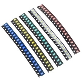 AEDIKO 1206 SMD LED Kit 100pcs 5 Colors SMD LED Diode Lights Kit Super Bright Lighting Bulb Lamps,Electronics Components Light,Emitting Diodes (Mini Chip 0.12 x 0.06 inch)