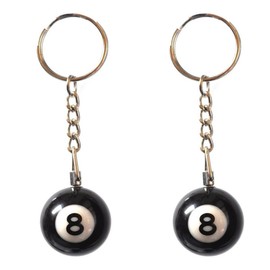 Cafurty 2PCS Black 8 Ball Keychain Pool Ball Keychain 8 Billiard Ball Keychain Lucky Number 8Ball Resin Ball Jewelry for Men - Diameter 1 Inches