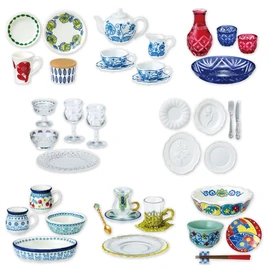 Rement Petit Sample Series Agogare Tableware Collection Box Product, 8 Types, 8 Pieces, Approx. H 3.5 x W 2.8 x D 1.6 inches (90 x 70 x 40 mm)