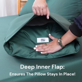 Sheet Story Bamboo Pillow Cases 2 Pack - 50x75cm Size - 400 Thread Count - Hypoallergenic, Soft and Cooling - Green Pillowcases 2 pack