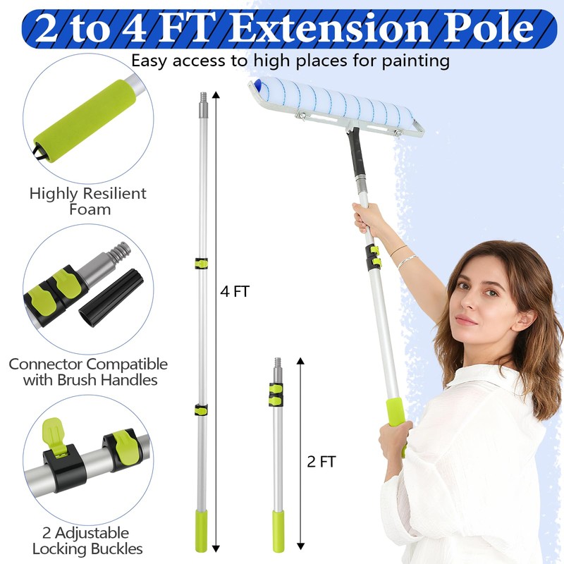 18 Inch Paint Roller Kit, 14 Pack Paint Roller Set