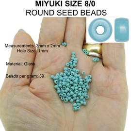 Miyuki Seed Beads 8/0 Aqua Blue Lined Crystal AB 22gram Tube of Beads