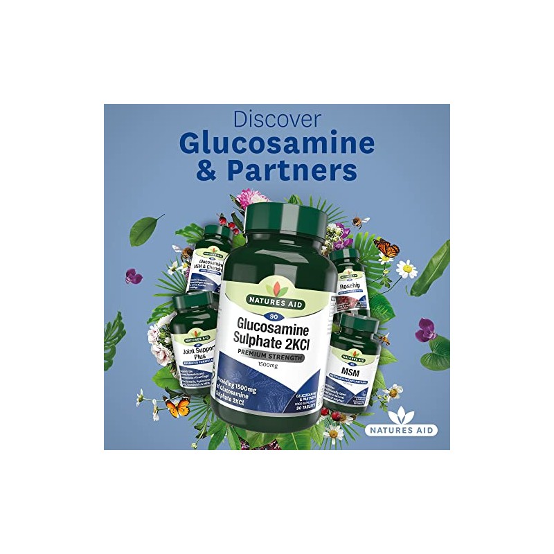 Natures Aid Glucosamine Sulphate 1500 mg, High Strength, Salt Free,