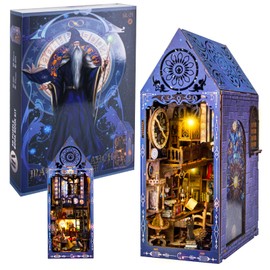 Book Nook Kits for Adults, Miniature House Dollhouse Kit for Teens, DIY Crafts for Adults, Bookshelf Decor Magic House with LED Light, Gifts for Family and Friends