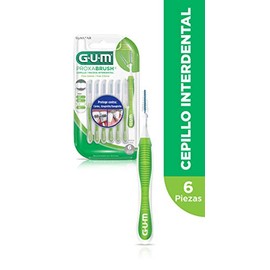 GUM - Proxabrush Viajero Cónico con Cerdas Triangulares y Clorhexidina - Cepillo Interdental Portátil para Limpieza Profunda - 6 Piezas