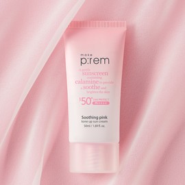 Makeprem 메이크프렘 수딩 핑크 톤업 선크림 SPF 50+ PA++++ 50ml, 1개 Makeprem Soothing Pink Tone-Up Sun Cream SPF 50+ PA++++ 50ml, 1 piece
