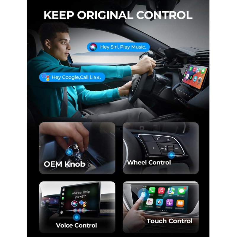 Kitgody Wireless CarPlay Adapter & Android Car Wireless Adapter