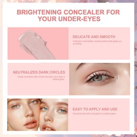 Under Eye Color Corrector Under Eye Highlighter, Eye Highlighter, Under Eye Highlighter Concealer, Under Eye Concealer, Removes Blemishes and Fine Lines, Removes Dark Circles (Pink)
