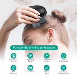 ORlA Cat Massager, Handheld Pet Massager, Cordless Electric Head massager with 4 Rotating Massage Heads, 96 Massage Nodes, and Waterproof Scalp Massager for Cat or Dog Relax (Black)