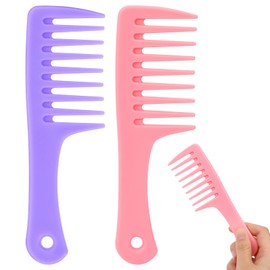 2 Pcs Mini Comb Travel Comb Small Wide Tooth Comb Mini Wide Tooth Comb Travel-Size Detangling Combs Portable Plastic Combs for Styling Curly, Long, Wet Hair
