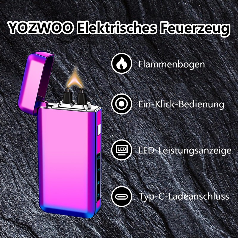 YOZWOO Electric Lighter Type-C Rechargeable Lighter Plasma Lighter High Power