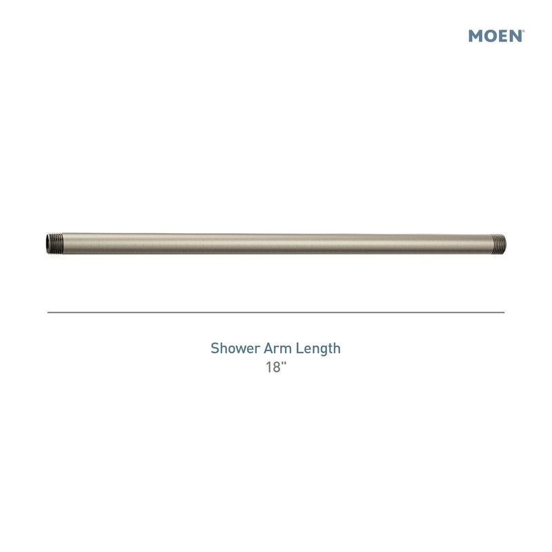 Moen 336651 Extended 18-Inch Straight Overhead Shower Arm, Chrome