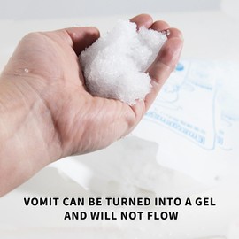 24 PCS biodegradable vomit bags disposable，Turn Vomit to Gel and Prevent Odor，Suitable for adults and children，Suitable for car sick, travel, airplane, ship vomit bags，with ear lanyard，33.81 oz/bag