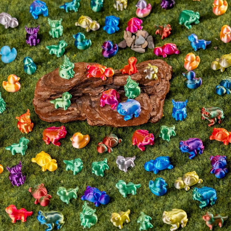 150pcs Mini 3D Printed Animals Tiny Animals Plastics Figures Miniature