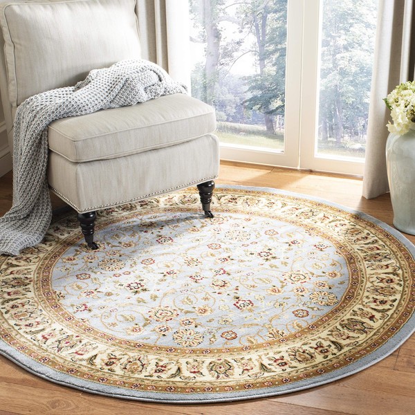 SAFAVIEH Lyndhurst Collection Area Rug - 5'3" Round, Light Blue