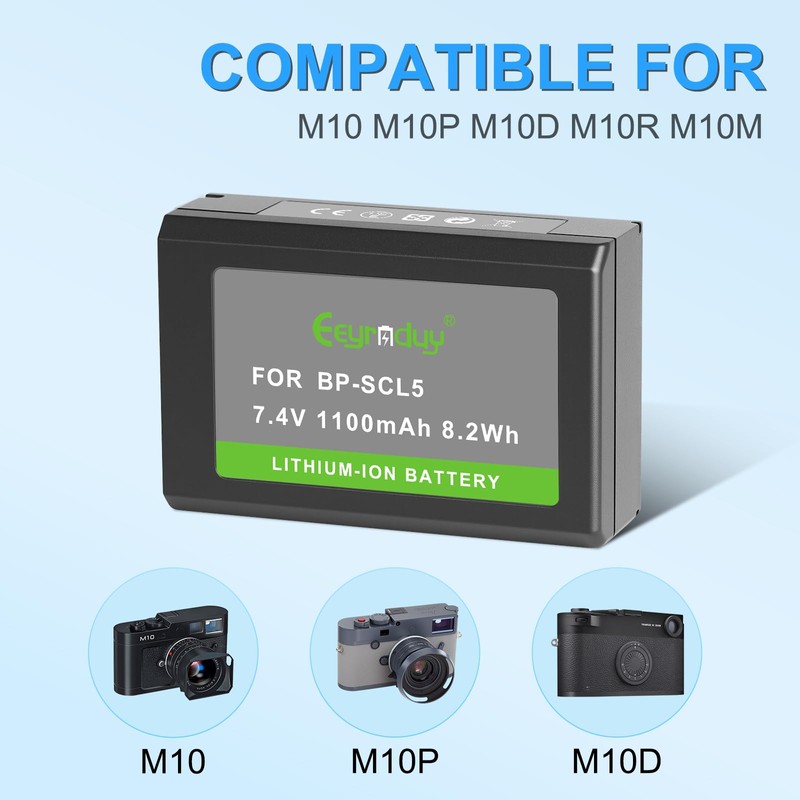 Eeyrnduy Digital BP-SCL5 Battery Compatible with Leica M10 M10R M10-P