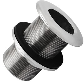 YANYUCB 316 Stainless Steel Thru Hull Fitting with Nut&Custom Gasket for Boats,Yachts or Rvs(B-3/8 inch)