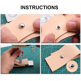 Housoutil Mushroom Rivet Setting Tool, 9PCS Solid Rivet Punch, Rivet Button Setter, Leash Hole Puncher, Rivet Setting Tool Holes Punch Craft Tool Hollow Punching