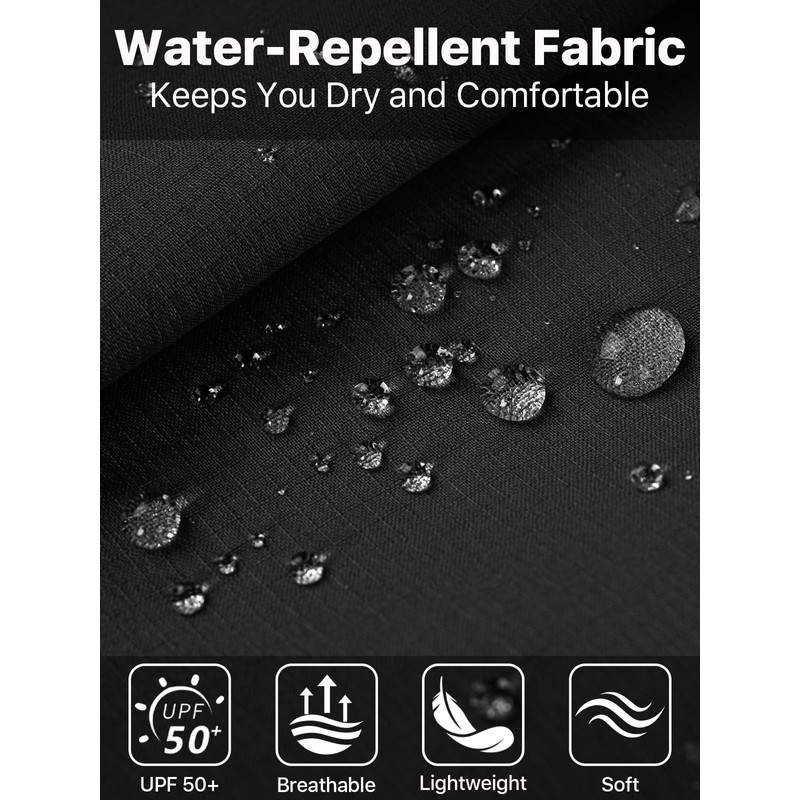 FREE SOLDIER Mens Hiking Pants Convertible Waterproof Lightweight Quick Dry