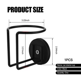 Irinidig 1 PC Car Adsorption Type Water Cup Holder, Carbon Steel Stable and Rust-Proof Portable Drink Holder, Horizontal Cup Holder for Metal Surfaces, Universal for Cars Tractor Gyms Homes (Black)
