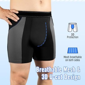Carer - Paquete de 2 calzoncillos tipo bóxer para incontinencia para hombre (negro y azul), de viscosa ultra suave, lavables, de absorción de 2.7 fl o