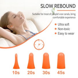 LYSIAN Soft Foam Earplugs dB SNR,  Pairs, Disposable Noise Cancelling Ear Plugs for Snoring, Work, Sleeping, Industrial, Shooting Range Hearing Protection- Orange