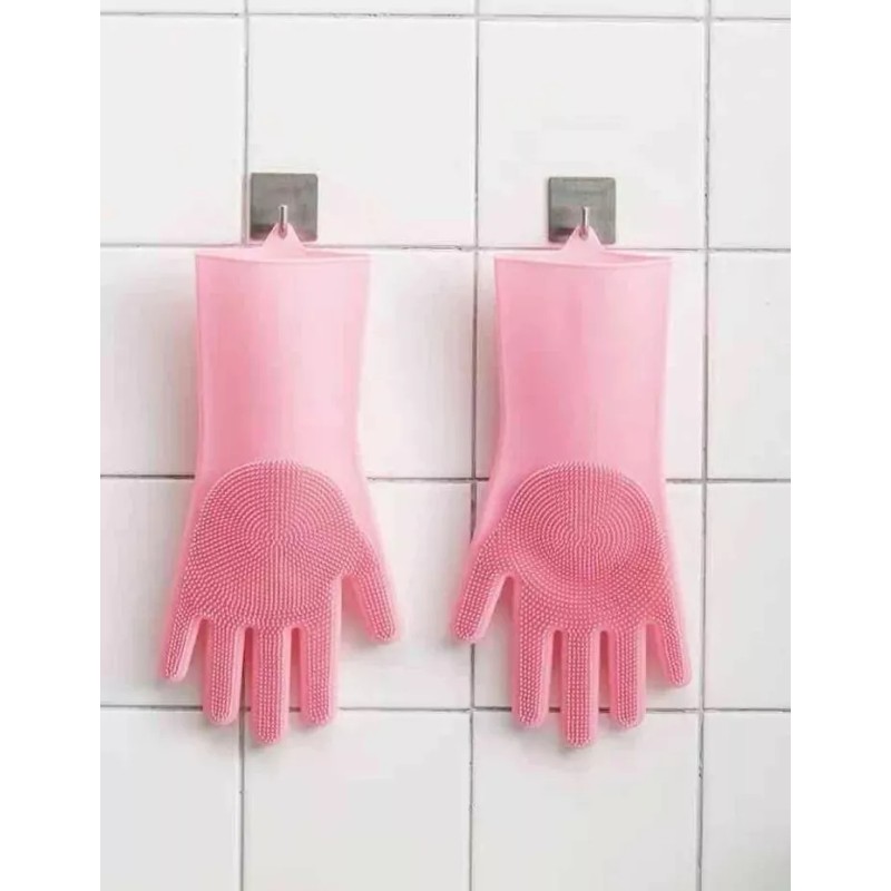 Misorel Guantes Lavatrastes Silicon + Despachador Jabón Líquido