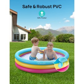 Evajoy 58'' x 13'' Inflatable Kiddie Pool for Kids, Large Dog Pool, Family Backyard and Garden Center