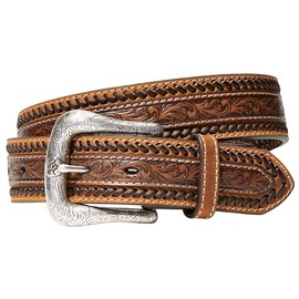 ARIAT Men's Southwestern Buck Stitch Leather Belt, Tan, 46