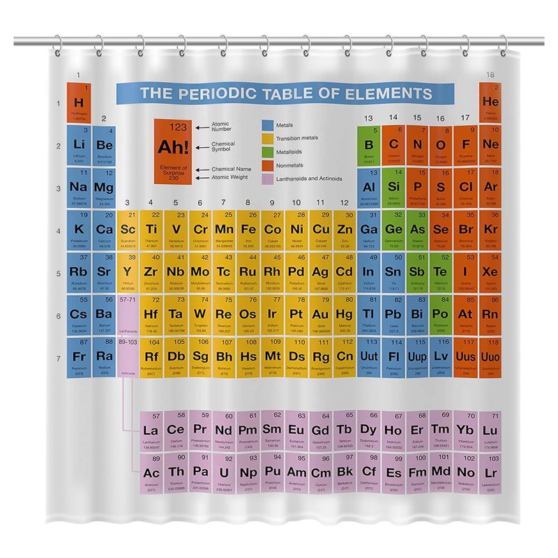 Duschvorhang Badewannen-Vorhang; Wasserdichter, Waschbarer Anti-Schimmel Badvorhang aus 100% Polyester für