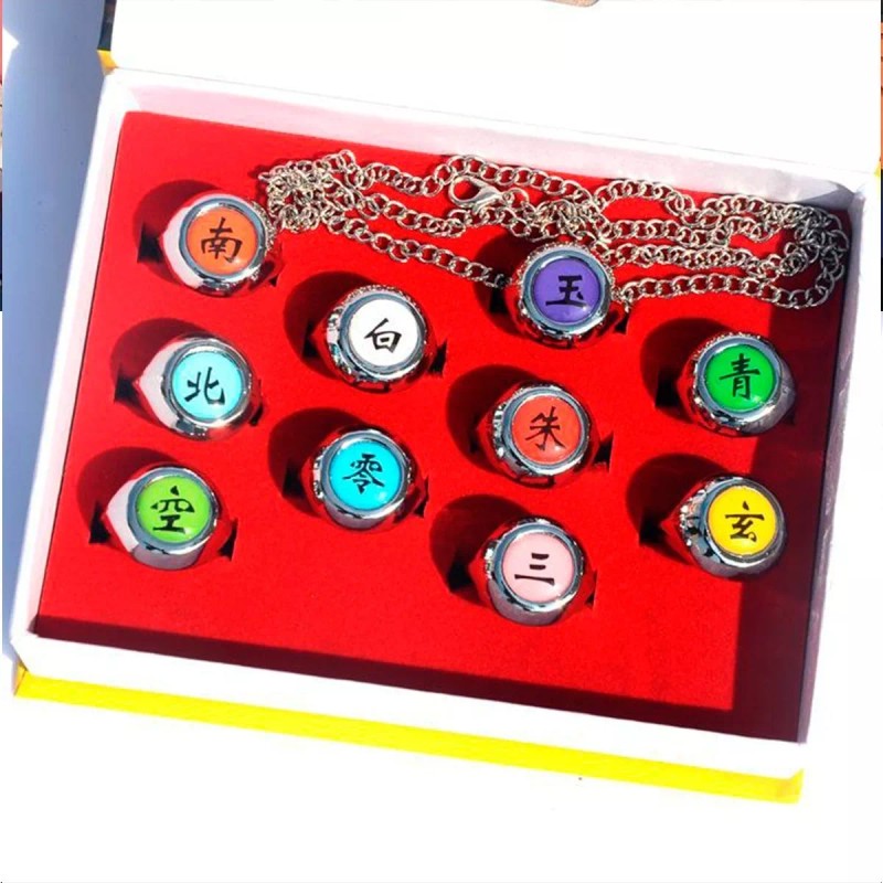 Veraly Anillo Miembro Akatsuki Cosplay Anime Naruto 10 Piezas