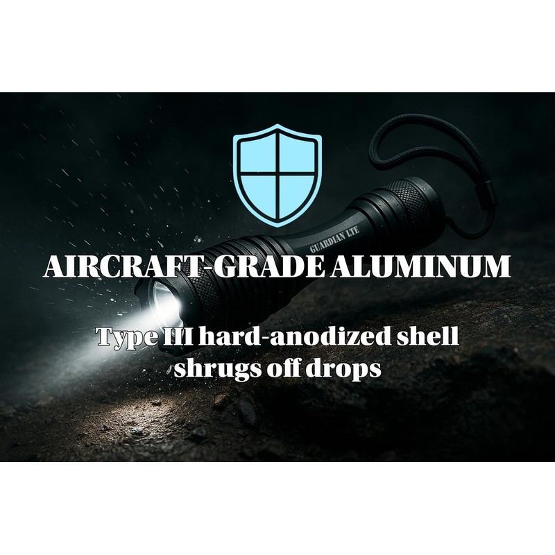 Guardian LTE Tactical Flashlight, 500 Lumens, Zoom‑Focus, Water‑Resistant IPX5, 5