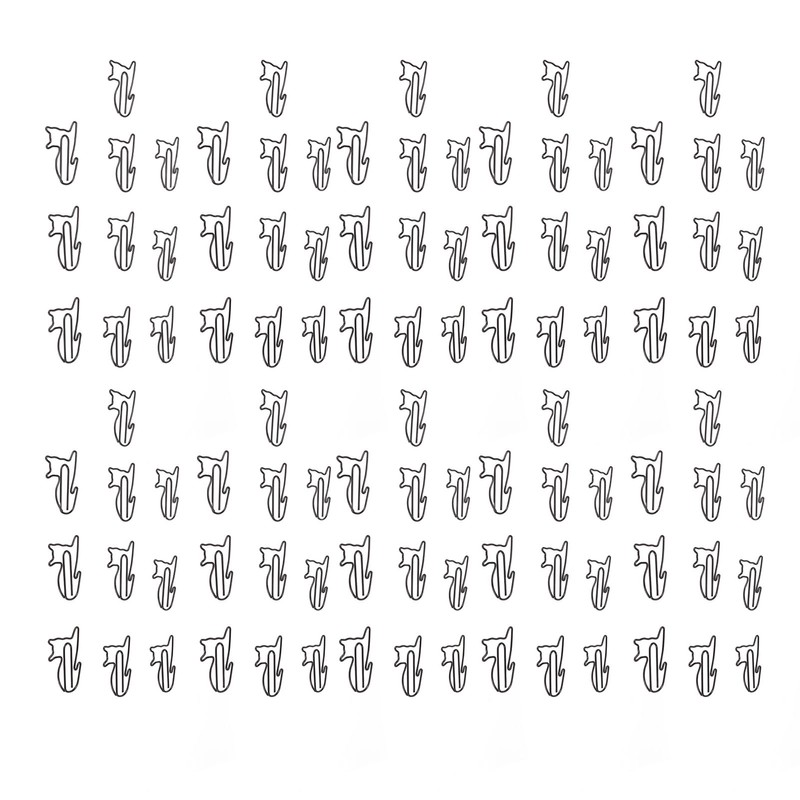 100pcs Cat Shape Paper Clips Increased Slip Resistance Rustproof Metallic
