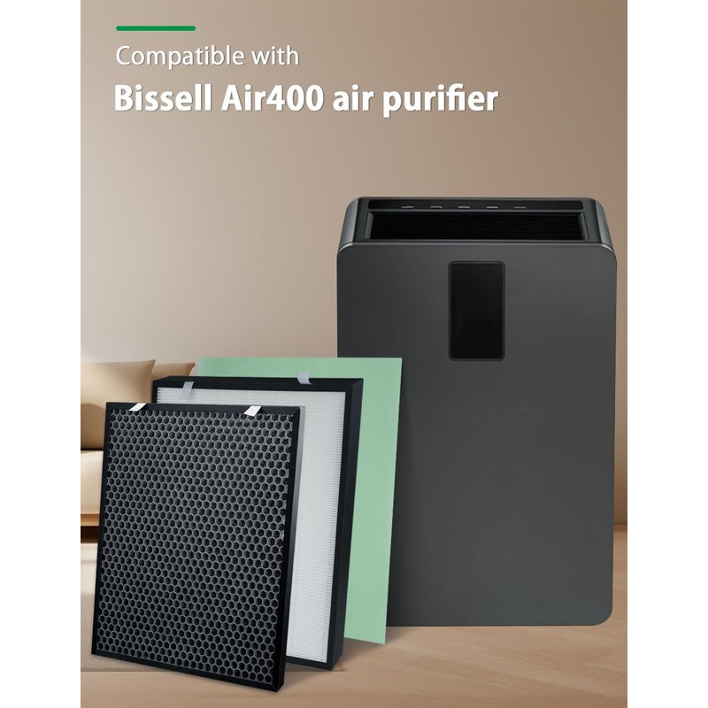 Air400 Replacement Filter Set Compatible with Bissell Air400 Air Purifier,