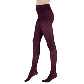 Pretty Polly Womens Small Diamond Flower TightsTights, Purple (Burgundy ), M-L