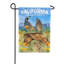 America Forever California State Garden Flag- 12.5 x 18 inches - California Quail Family USA Regional Yard Outdoor Decorative Double Sided Flag